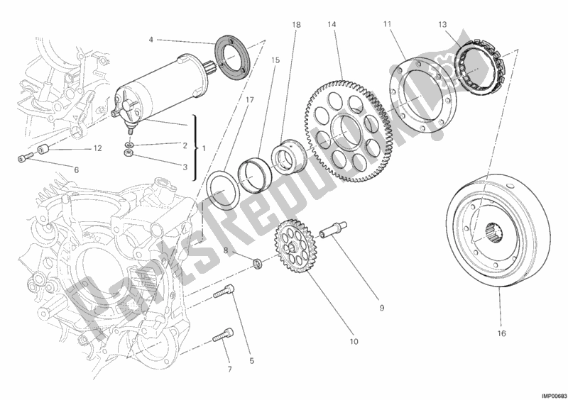 Toutes les pièces pour le Demarreur du Ducati Diavel Carbon USA 1200 2011